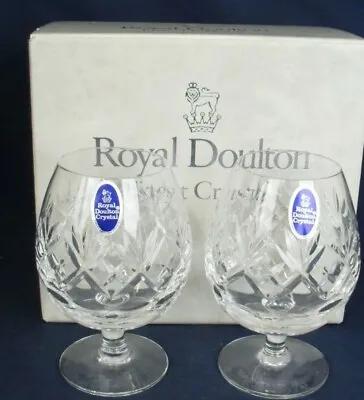 Buy Royal Doulton GEORGIAN Schooner Brandy Glasses X2 Boxed • 27.50£