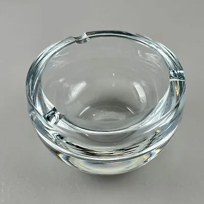 Buy Vintage Clear Glass Heavy Round 3 Slot MCM Cigarette Ashtray Bowl • 29.29£