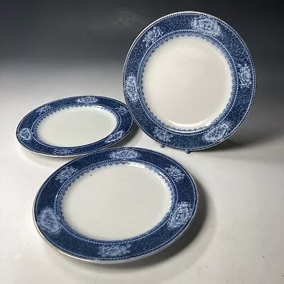 Buy 3 X 7.5” Side Plates S. Hancock & Sons, Coronaware LAUREL Blue & White Flow • 12.95£