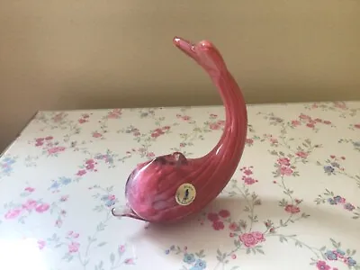 Buy Mtarfa Glass Pink Fish Paper Weight With Original Label • 12£