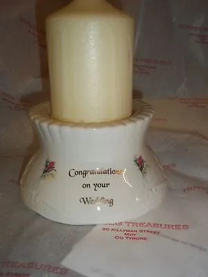 Buy Donegal Porcelain/china Mourne  Rose Wedding Holder & Candle  BNIB • 25£