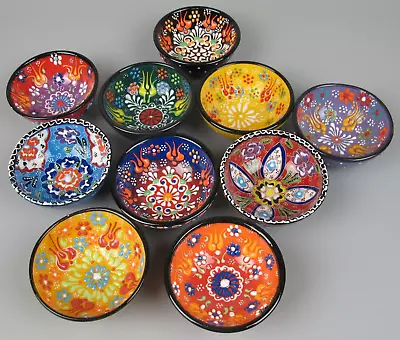 Buy Turkish Pottery Dip Bowls X 10. Hand Painted. Antipasto / Snacks / Olives. 8.5cm • 39.99£