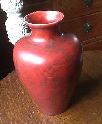 Buy MINTON HOLLINS ASTRA WARE VASE WITH MOTTLED DEEP RED FINISH 26cms HIGH.  PERFECT • 38£