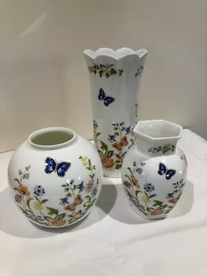 Buy Aynsley Cottage Garden Pattern Vases. Three Different Sizes. Bone China. • 10£