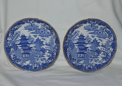 Buy Two Antique Blue And White Transferware Chinoiserie Dishes • 40£