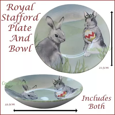 Buy Royal Stafford Easter Bunny Salad Plate 21cm Pasta Bowl 19cm GET BOTH • 19.99£