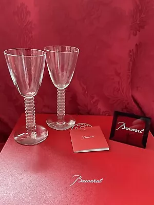 Buy NIB FLAWLESS Exquisite BACCARAT France Glass Pair LALANDE Crystal WINE Goblets • 458.44£
