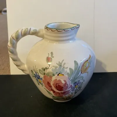 Buy Vintage Ulmer Keramik West Germany Hand Painted Flowery Pottery Pitcher 205/1 • 28.45£