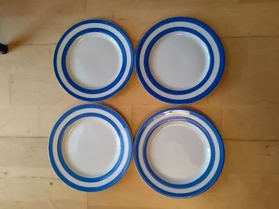 Buy 4 X T G Green Cornishware Blue White 7  Side Plates Very Good Cond.No Crazing • 5£