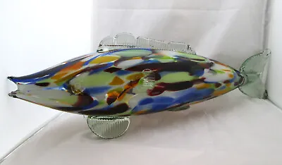 Buy Vintage Murano Huge Multi-coloured Glass Fish Ornament, 52cm Long • 14.99£