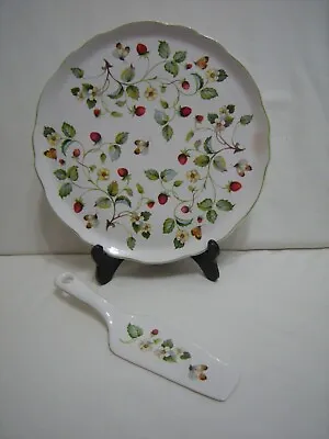 Buy Vintage James Kent/old Foley China Cake Plate & Slice.  Strawberry  Pattern. • 10.99£