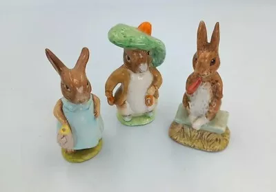 Buy 3 X Beswick Beatrix Potter Figurines Inc. Benjamin Bunny, Fierce Bad Rabbit • 0.99£