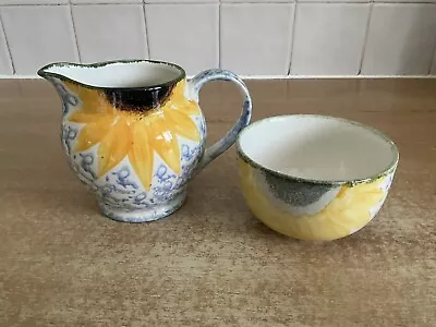Buy Poole Pottery - Vincent Sunflower - Milk Jug & Sugar Bowl - Chipped • 8£