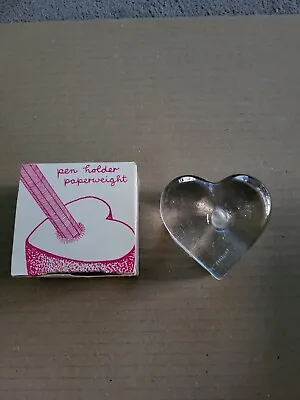 Buy Boxed Frank Thrower For Dartington Glass Ltd Heart Shape Pen Holder Paperweight • 9.99£