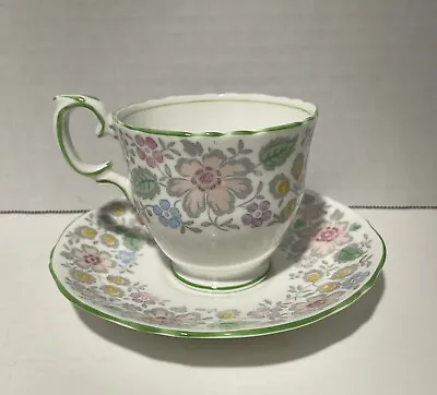 Buy Vintage Crown Staffordshire Pastel Floral  Tea Cup And Saucer Fine Bone China • 20.67£