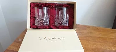 Buy Pair Of Galway Irish Crystal Whiskey Glasses Longford Large D.O.F. • 10£