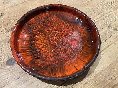 Buy Vintage Art Pottery Ernst Faxe Footed Bowl Red Glaze MCM Denmark • 18£