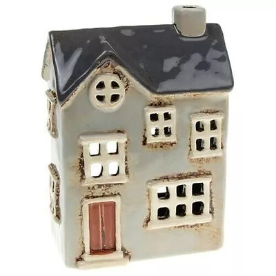 Buy Village Pottery Country House Tealight Candle Holder - Pale Grey Ornament Gift  • 16.83£