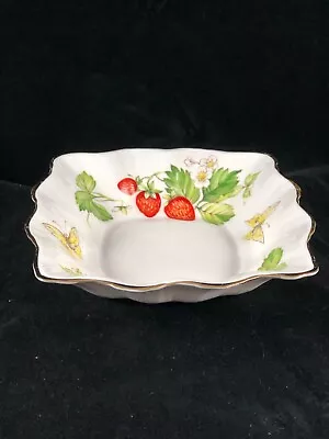 Buy Rare  QUEEN'S CHINA Virginia Strawberry  Small Square Candy Dish  • 14.18£