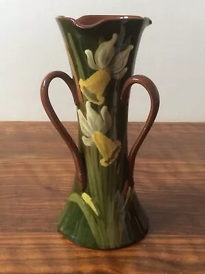 Buy Torquay Ware, Aller Vale (?) 3 Handled Organic Shaped Vase With Daffodil Design • 55£