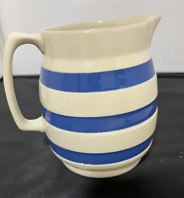 Buy Staffordshire Chef Ware  Ironstone Blue And Cream Striped Jug 5 Inches Tall • 5£