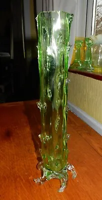 Buy Bohemian Kralik? Uranium Green 30cm.Thorn Vase • 40£