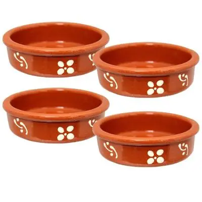 Buy Set Of 4 Portuguese Pottery Creme Brulee Dish Glazed Terracotta Clay  • 38.03£