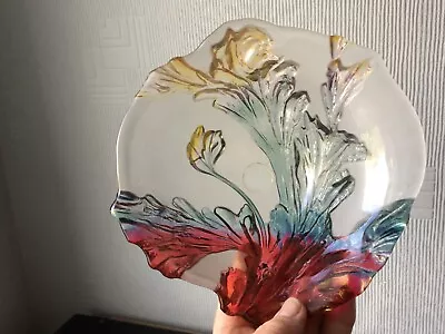 Buy Germany Walther Glas 3D Bowl Glass Floral Pattern Thick Dish Bowl Scalloped Edge • 10£