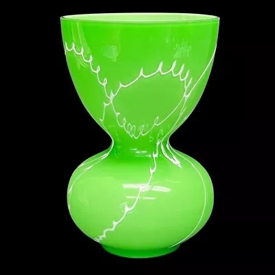 Buy Vtg Empoli Cased Green MCM Art Glass Vase 10  Tall 8  Wide Danish Scandinavian • 30.50£