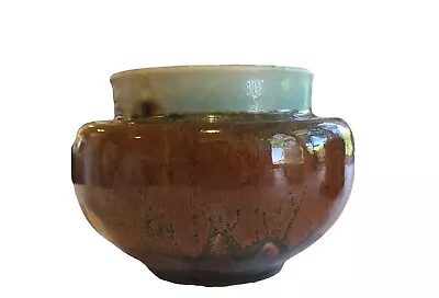 Buy Signed Mid Century Stoneware Glazed Vase 4  By 5   • 42.52£