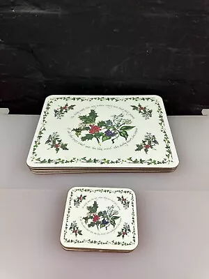 Buy 6 Portmeirion Holly And Ivy Rectangular Placemats 29 X 21.5 Cm Coasters 11.5 9.5 • 17.99£