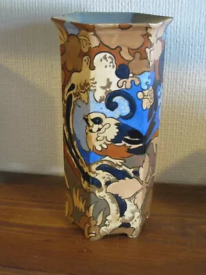 Buy Bursley Ware Frederick Rhead AMSTEL Hexagonal Footed Tall Vase Art Deco • 29.99£