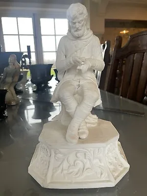 Buy Parian Ware Victorian Antique 10” Tall Figurine Of Sitting Man In Period Costume • 50£