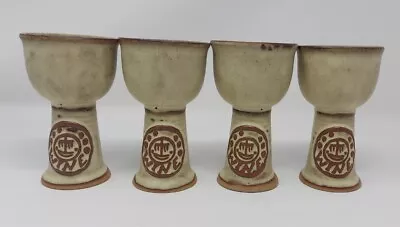Buy Set Of 4 Tremar Cornish Studio Pottery Wine Goblets Vintage Retro • 19.95£