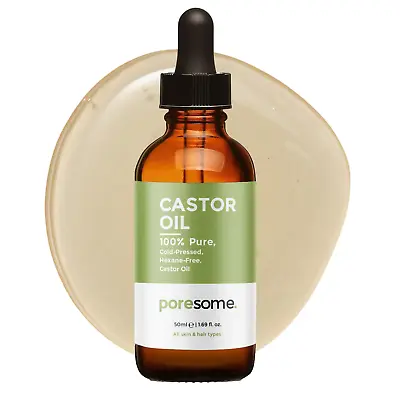 Buy Castor Oil For Hair & Skin 100% Pure, Cold Pressed, Hexane-Free Poresome • 9.99£