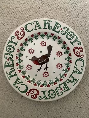 Buy EMMA BRIDGEWATER  RARE Christmas “Joy & Cake” Plate With Robin Cake Plate • 30£