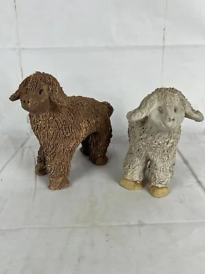 Buy Vtg. Pottery Sheep Highland Cows Sculptures Folk Art Textured Signed Jac '89 • 14.48£
