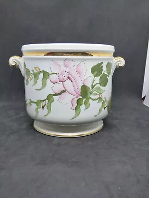 Buy Vintage CROWN DEVON Pottery Floral Planter Scrolled Handles 13.5x15cm VGC • 12£