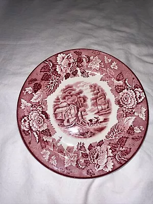 Buy Antique Woods Ware Enoch Wood’s English Scenery Small Plate - Pink - 6” • 21.73£