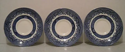 Buy Churchill - England -- Blue Willow -- 3 Vintage China Saucers -- Mint  • 13.29£