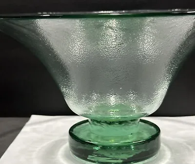 Buy Beautiful Green Glass Fruit Bowl W Footed Round Pedestal - 11.5” - Heavy - EUC • 33£