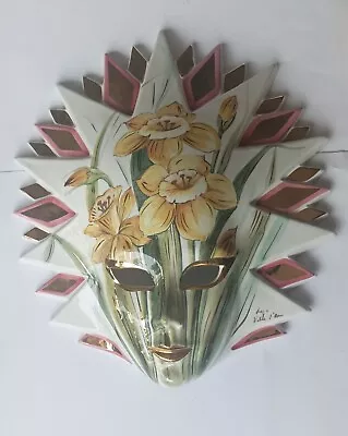 Buy Venetian Pottery Valle D'Oro Patchi Venetian Mask Plaque Handpainted Gold 35cm • 50£
