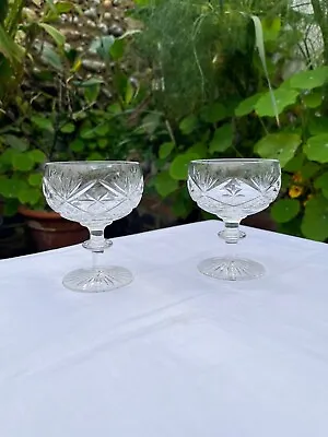 Buy Two Vintage Webb Corbett Crystal Champagne Glasses • 20£