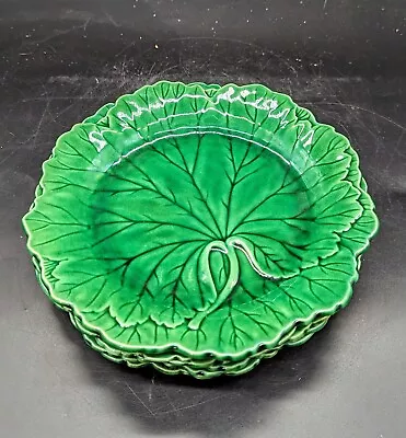 Buy Set/6 Vintage Wedgwood Majolica Etruria Green Cabbage Leaf Plates 8in England  • 192.58£