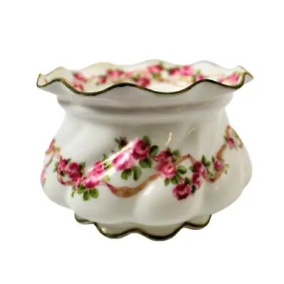 Buy George Jones Crescent China Round Fluted Sugar Bowl Pink Roses • 20£