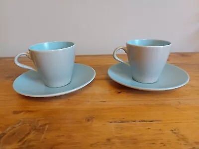 Buy 2x Poole Pottery Cups And Saucers - Twintone • 3£