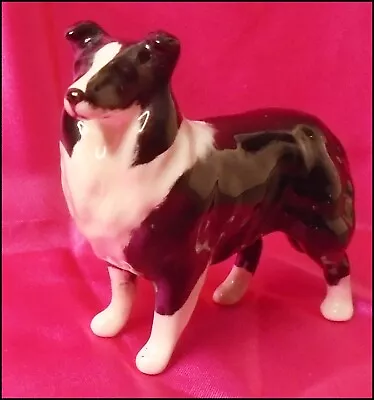 Buy Vintage BESWICK Small Black & White Border Collie Dog Sheep Dog Figurine • 15£