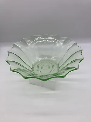Buy Vintage Large Green Glass Fruit Bowl Kitsch • 18£