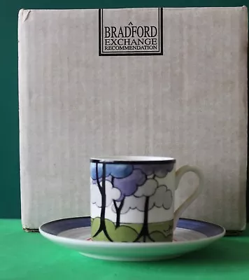 Buy Clarice Cliff / Wedgwood Cup And Saucer In Blue Firs Design, Boxed With COA • 15£
