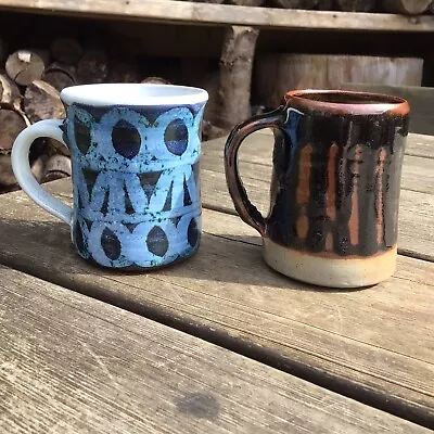 Buy 2 Old Vintage Studio Pottery Mugs Makers Mark To Base • 14.40£